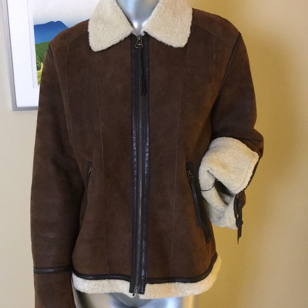FACONNABLE | Women's Genuine Shearling Bomber Jacket - Picture 7 of 17